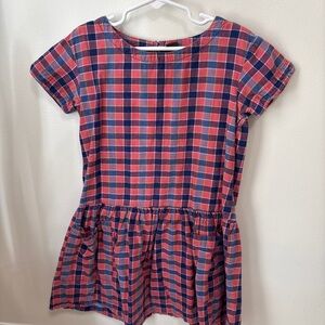 Tea collection Plaid Short Sleeve Peplum dress